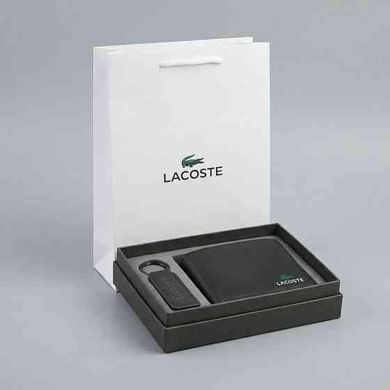 Чоловіче шкіряне портмоне з брелком Lacoste (1722-2) Київ