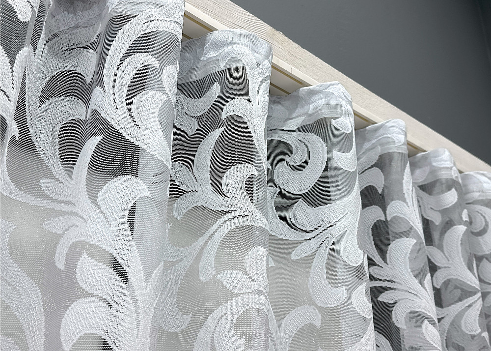 Тюль VR-Textil 1597т Жакард Білий 250х150 см (42-0875) Київ - фото 6