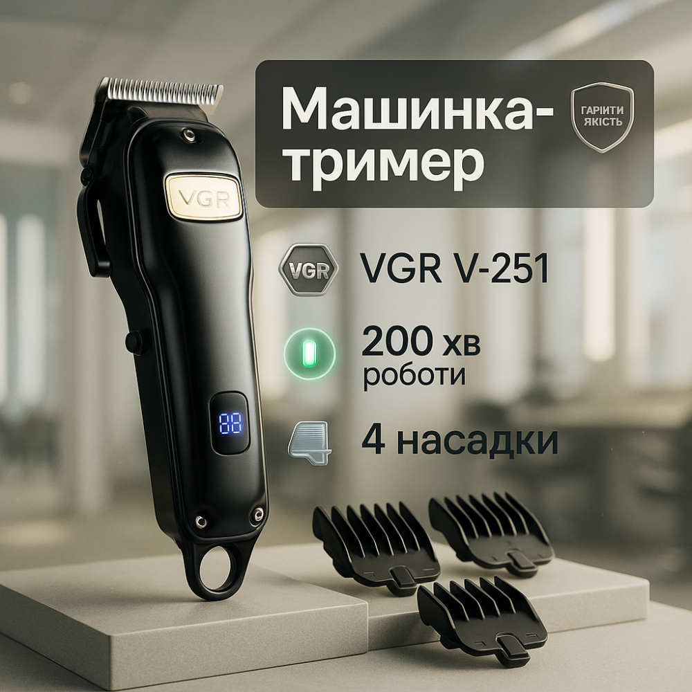 Електрична машинка з насадкою для бороди, Електромашинка для стрижки Набір стрижки з зарядкою OU-71 Львів - фото 11