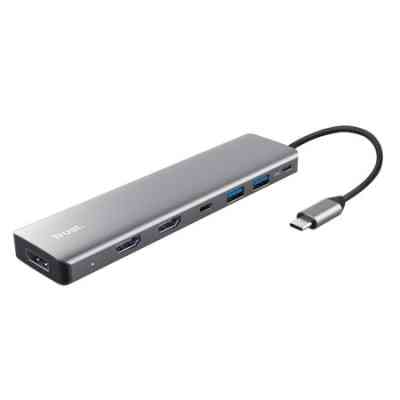 Концентратор Trust USB-C 7-in1 2xUSB-А 3.2/2xUSB-С/2xHDMI/DP aluminiu 0.16m grey (25661_TRUST) Вінниця