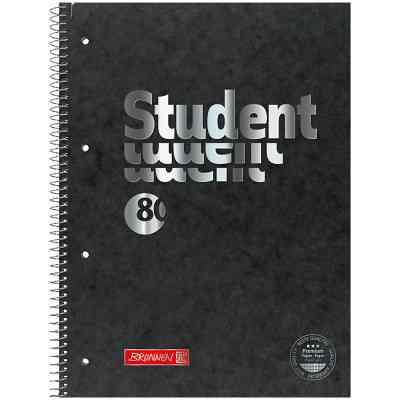 Тетрадь Brunnen Колледж-блок А4 Premium в клетку 80 листов Black (10-678 28 90) Винница