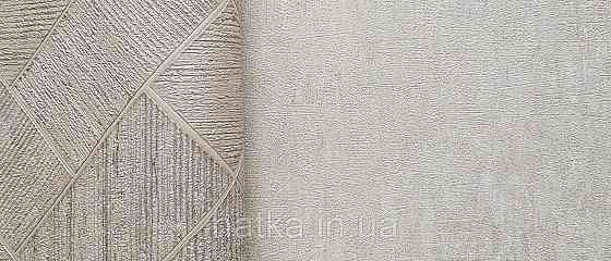 Шпалери вінілові на флізеліні Ritus Marburg метрові під штукатурку смужка сіточкою структурні бежеві Київ
