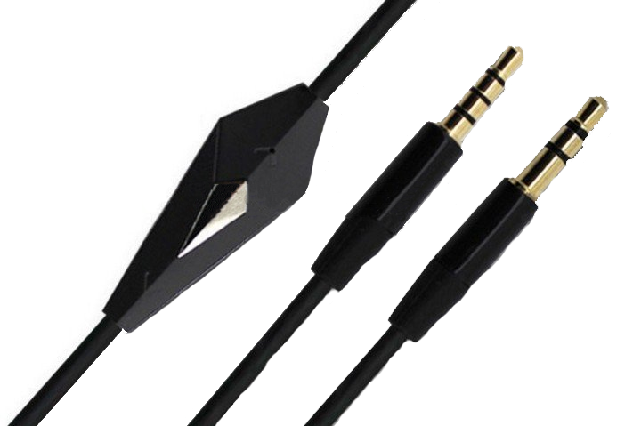 Кабель AUX Audio TRRS - TRS M/M 1.2м з мікрофоном чорний Вінниця - фото 1