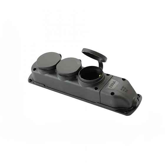 Колодка потрійна ERKA 6003 з заглушками 3 х 16 А (каучук) Київ