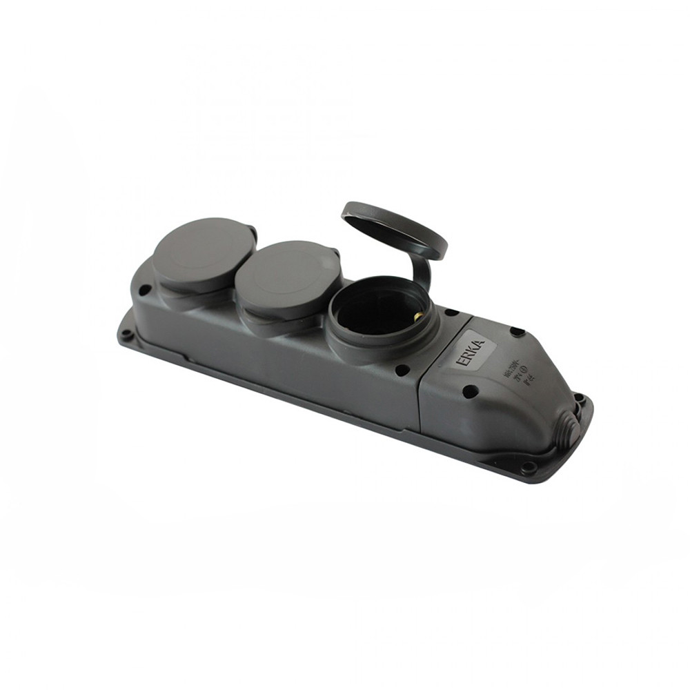 Колодка потрійна ERKA 6003 з заглушками 3 х 16 А (каучук) Киев - изображение 1