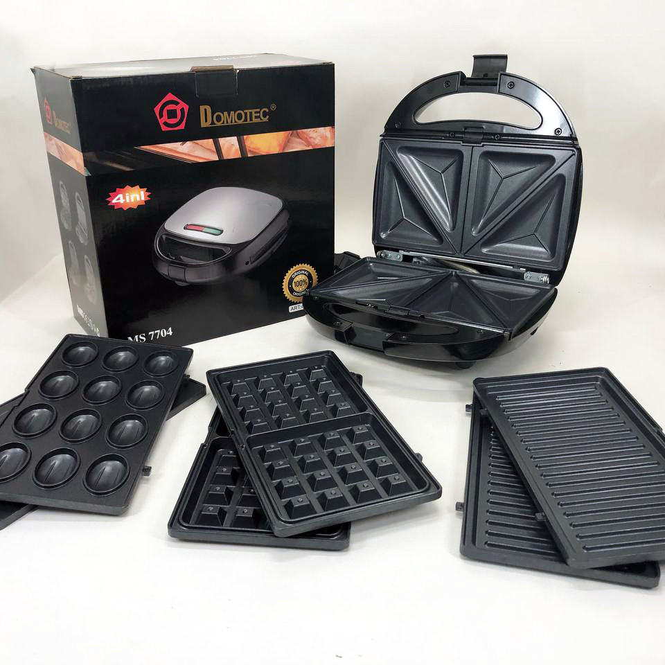 Мультимейкер орешница Domotec MS-7704 1000 W, Гриль с ребристой плитой, Контактный гриль для шашлыков NG-63 Львов - изображение 11
