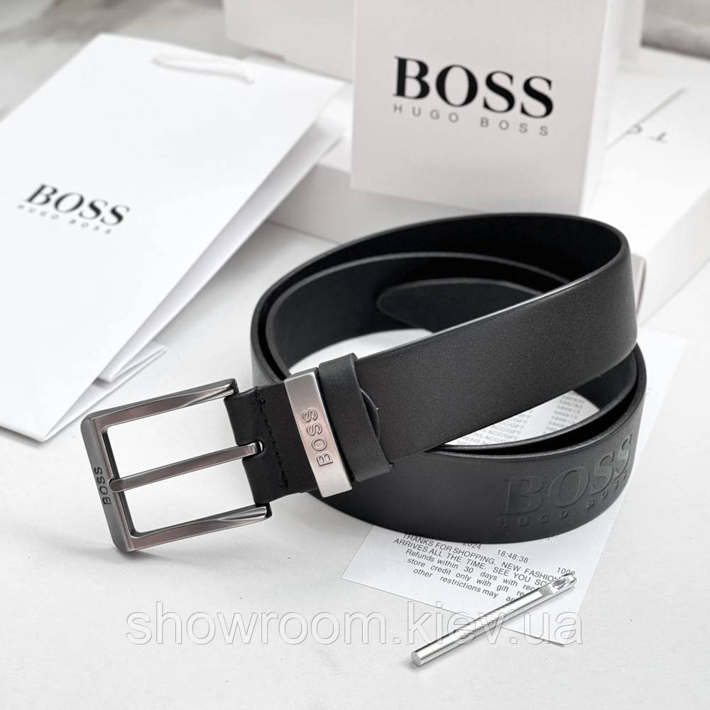 Мужской брендовый ремень Boss из натуральной кожи (220) Киев - изображение 1