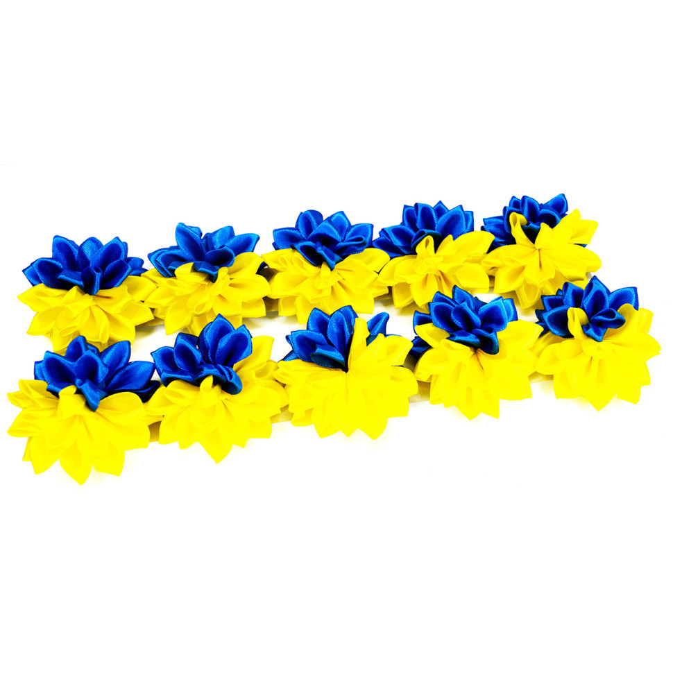 Набір для дівчаток Бант жовто-синій на гумці 0108-369, 10 шт. Вінниця - фото 1
