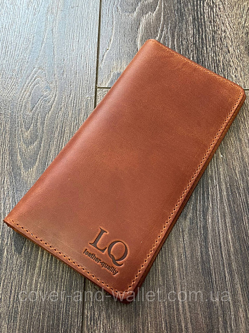 Коричневий гаманець купюрник ручної роботи з натуральної шкіри LQ Leather Київ - фото 7