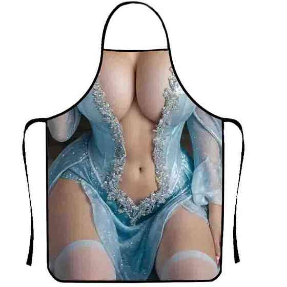 Фартух з прикольним принтом дівчина в сукні 80 на 60 см різнобарвний Київ