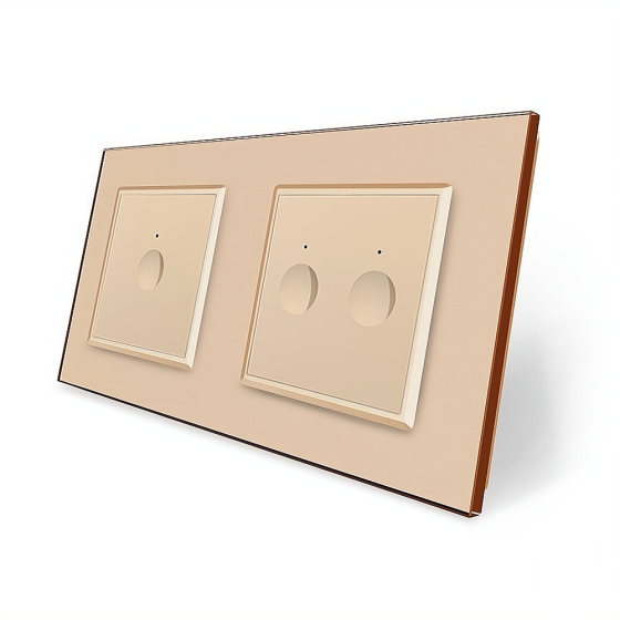 Сенсорний прохідний/перехресний вимикач Sense 3 сенсора (1-2) Livolo золотий скло (VL-C7FC1S/FC2S-4AP) Коломия