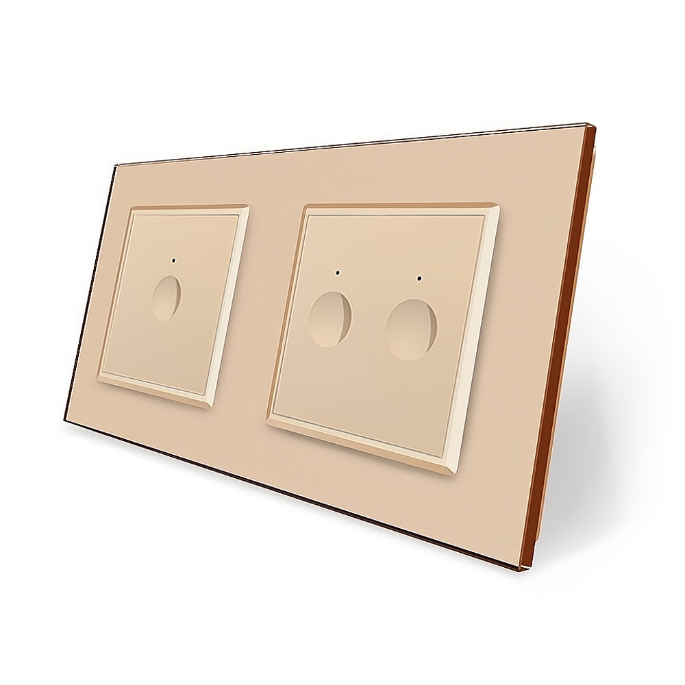 Сенсорний прохідний/перехресний вимикач Sense 3 сенсора (1-2) Livolo золотий скло (VL-C7FC1S/FC2S-4AP) Коломия - фото 4