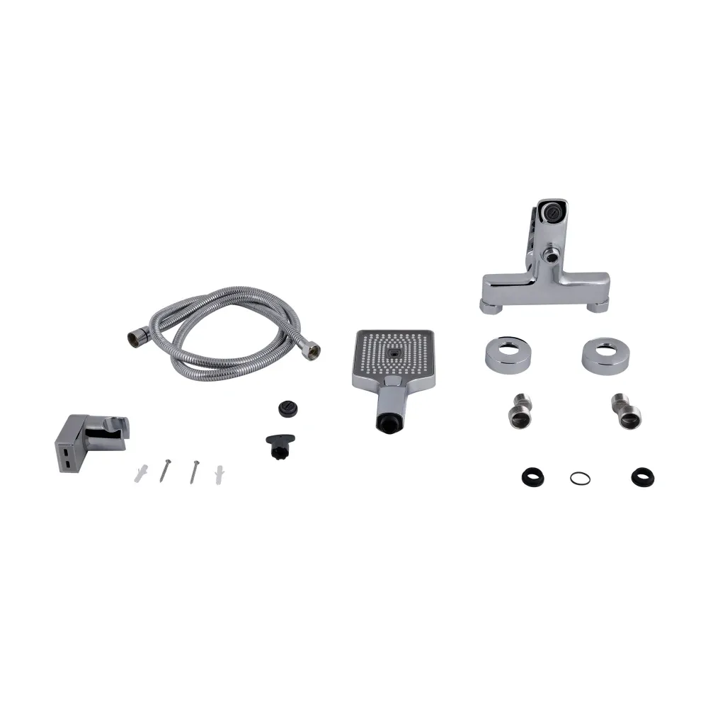 Змішувач для ванни Qtap Aries з душовим гарнітуром QTARI259CRM45559 Chrome Київ - фото 5