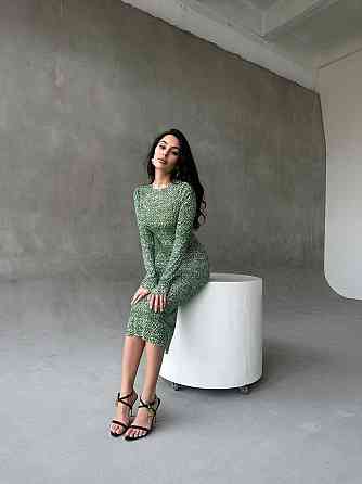 Жіноча стильна вечірня мідіплаття двійка Зелений, 44/46 Одеса