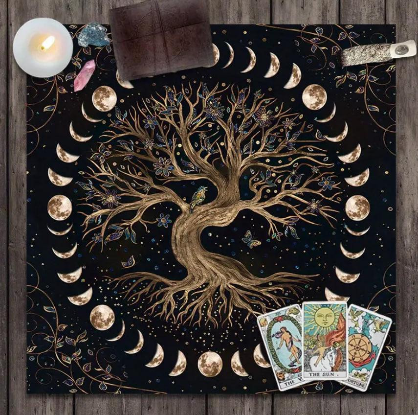 Алтарная скатерть для карт Таро и Рун. Скатерть для гадания 49*49 см. Древо жизни Киев - изображение 3