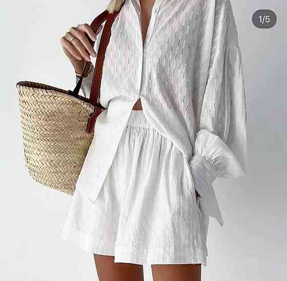 Женский летний костюм с шортами Белый S Харьков