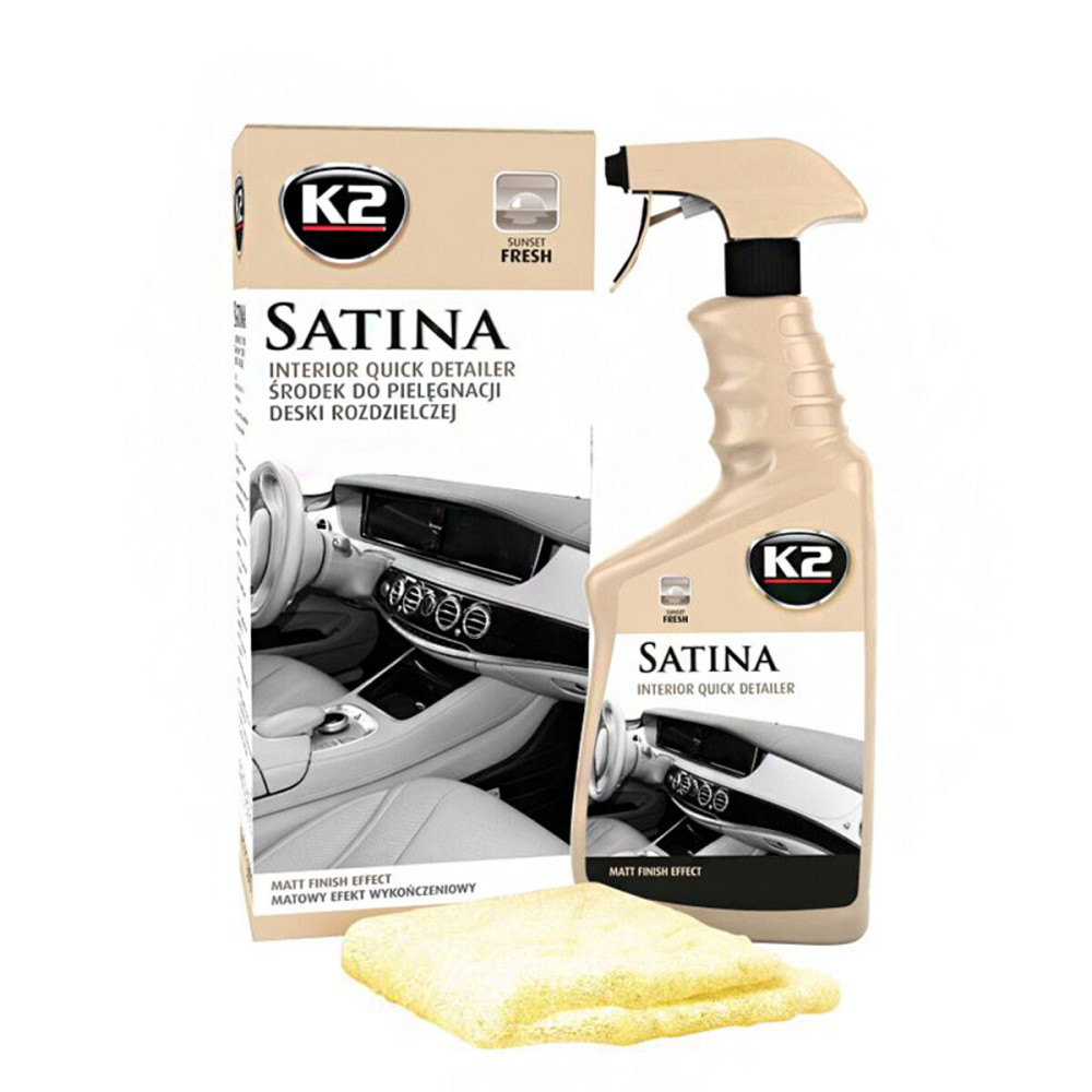 Засіб для догляду за панеллю приладів та пластиковими деталями K2 Satina свіжий захід сонця 770мл Киев - изображение 1