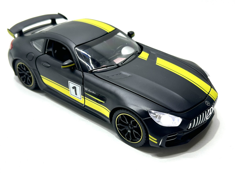 Машина Автосвит Mercedes SL-class инерционная открываются двери капот багажник 20см Черная с желтым (AP-1840) Чернигов - изображение 5