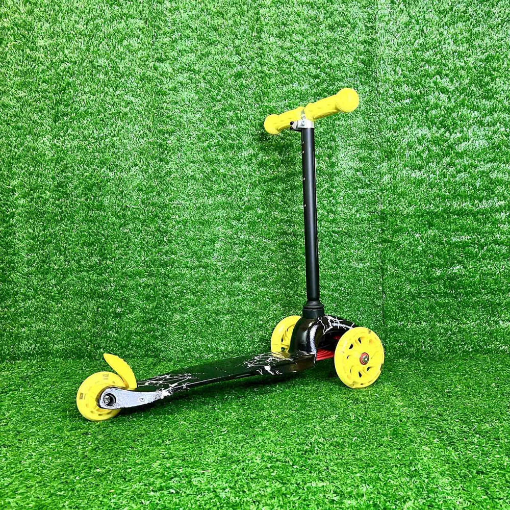 Самокат триколісний Skyper MINI колеса PU 120мм на 2-4 роки Жовто-чорний з принтом (112-70899) Чернигов - изображение 2