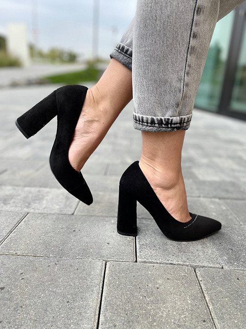 Lino Marano Туфлі жіночі Lino Marano чорні еко-замша каблук 10 см розміри 35-39 (Y471-6 4599) Коломия - фото 8