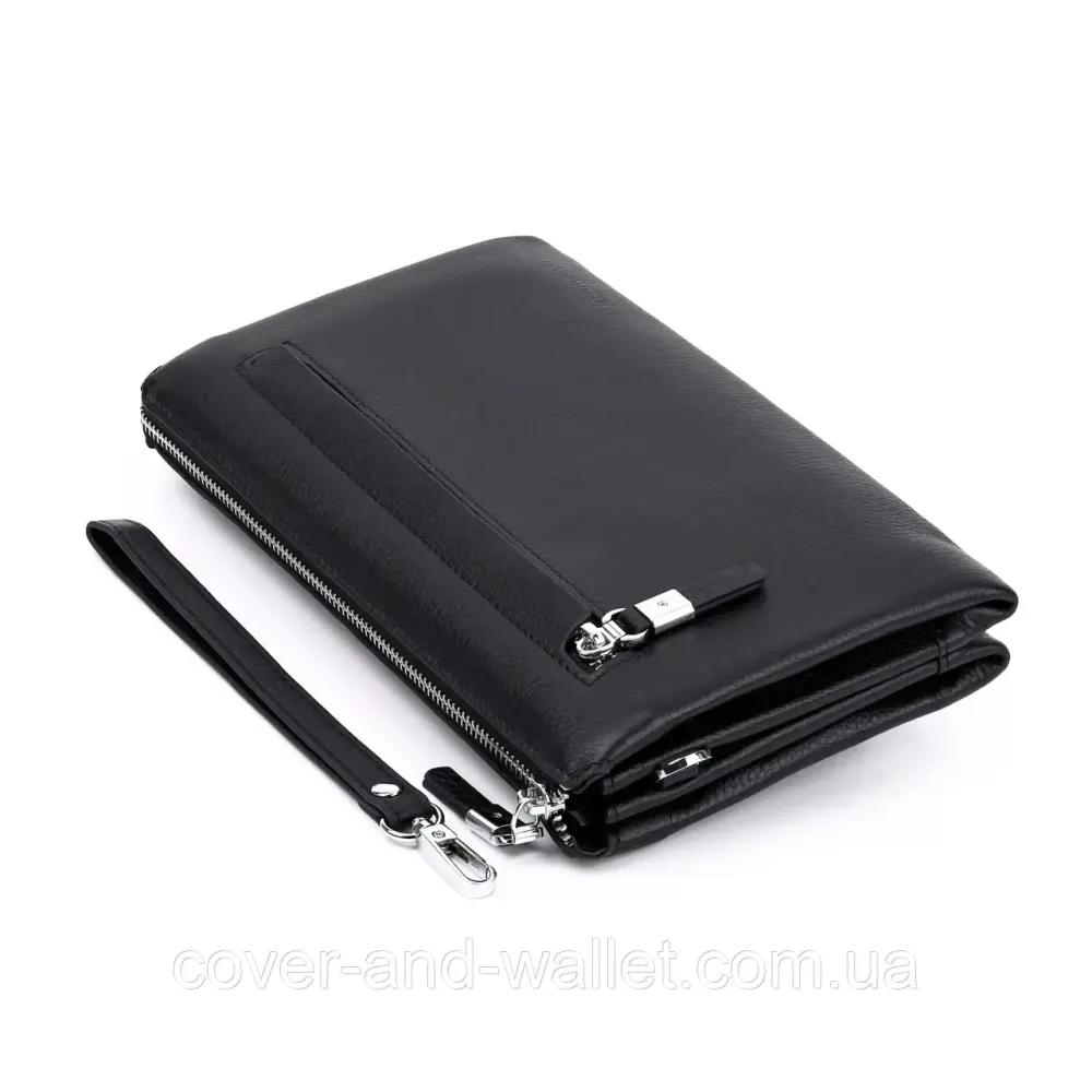 Солидный мужской клатч из натуральной кожи на молнии Marco Coverna MC 8739-3 Black Киев - изображение 14