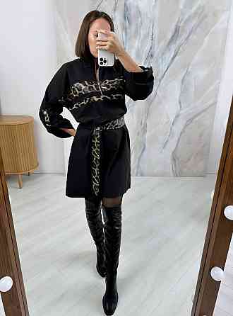 Женское платье с леопардовыми вставками тиар Одесса