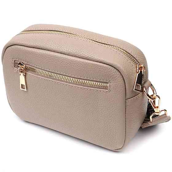 Ідеальна жіноча сумка з натуральної м'якої шкіри Бежева (Vintage) Київ