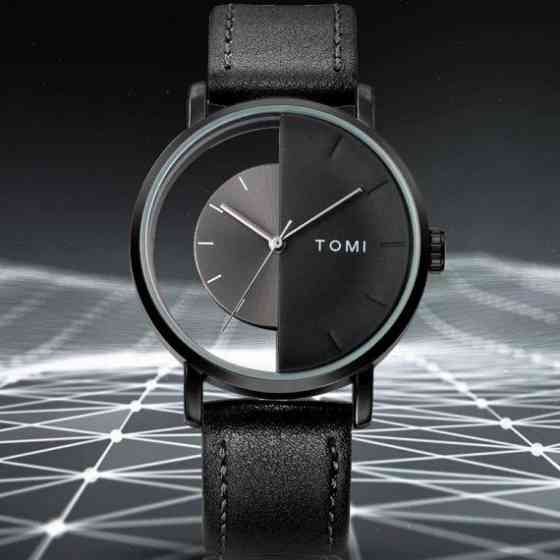 Годинник чоловічий наукові Tomi Gentleman Steel Black (2 ремінці) Київ