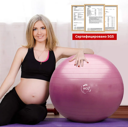 Фітбол (м'яч для фітнесу) 85 см WCG W-000-85 Anti-Burst навантаження 300кг графіт Фітбол Київ