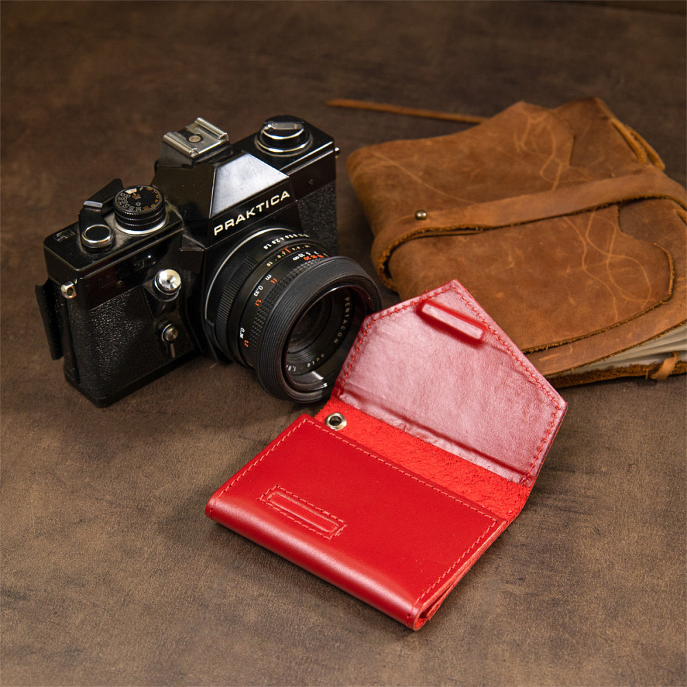 Шкіряна компактна ключниця GRANDE PELLE 11395 Червоний Київ - фото 1