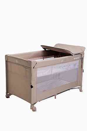 Ліжко-манеж дитяче з другим ярусом та пеленатором VELANO Tino, beige Київ