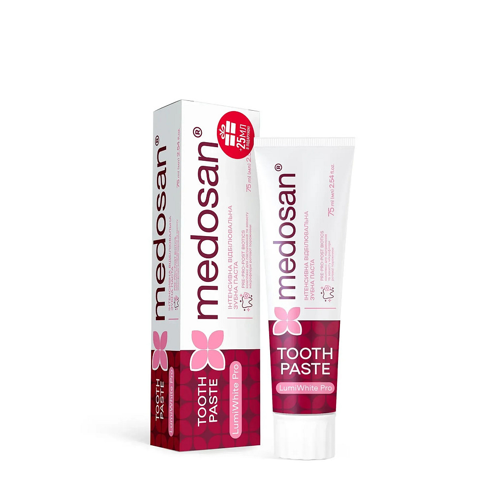 Інтенсивна відбілювальна зубна паста LumiWhite Pro Medosan 75 мл Київ - фото 1