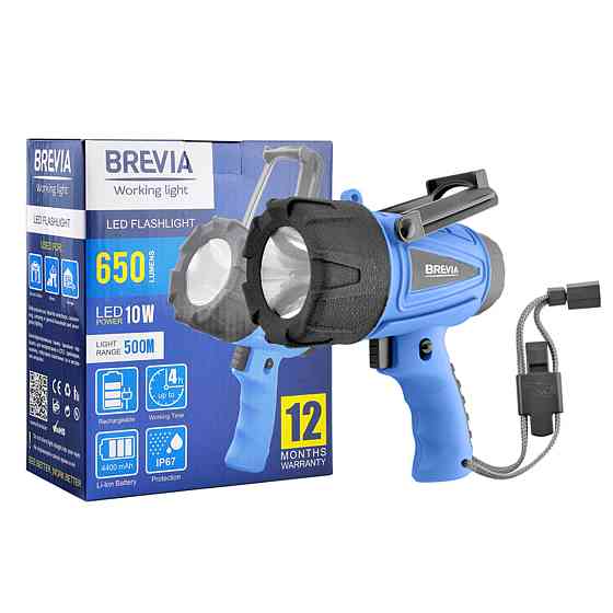 Ліхтар інспекційний Brevia LED 500М 10W LED 650lm 4400mAh, microUSB Київ
