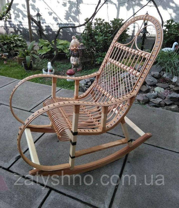 Крісло гойдалка ротангова зручна світло-коричнева Київ - фото 4