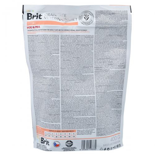 Корм сухий Brit Grain Free VetDiet Cat Renal для котів з захворюванням нирок з яйцем та горохом 400 г Київ - фото 5
