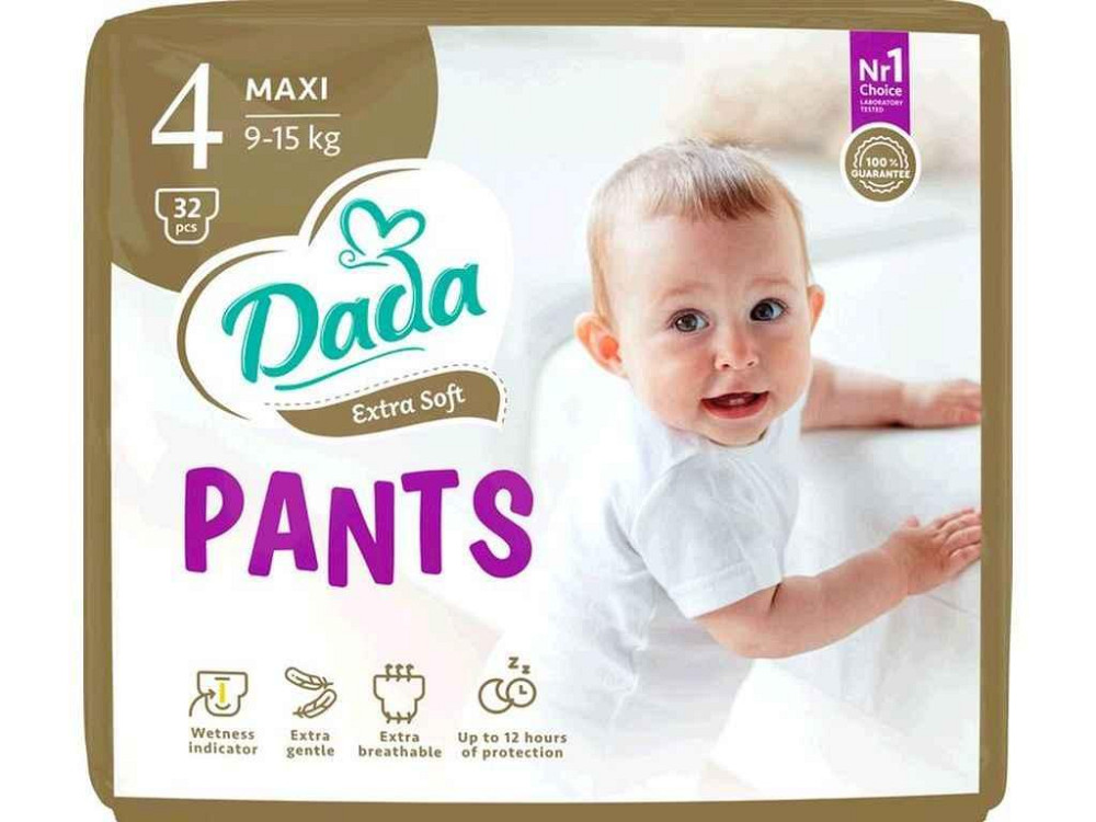 Подгузники-трусики No4 32шт Extra Soft Maxi 9-15 кг ТМ Dada Киев - изображение 1