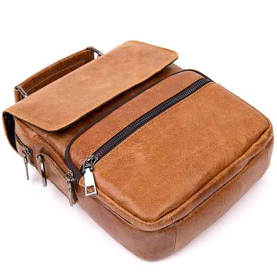 Сумка чоловіча месенджер на одне відділення Vintage 20413 Руда Київ