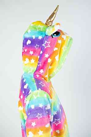 Кігурумі дитячий і підлітковий,Єдиноріг райдужний, пижама -  комбінезон домашній на блискавці топ Київ