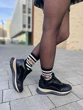 Ditas Кроссовки женские DITAS черные натуральная кожа+замша зима 38р.39р.40р. (5310) Коломия