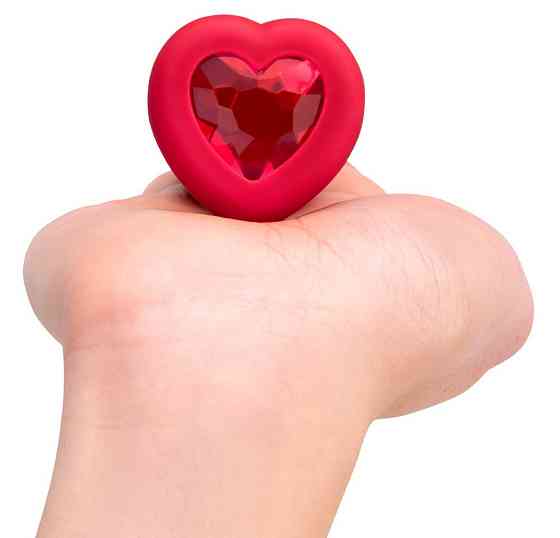 Анальная пробка с вибрацией и пультом управления B-Vibe Vibrating Heart Plug M/L Red Sex Aura Киев