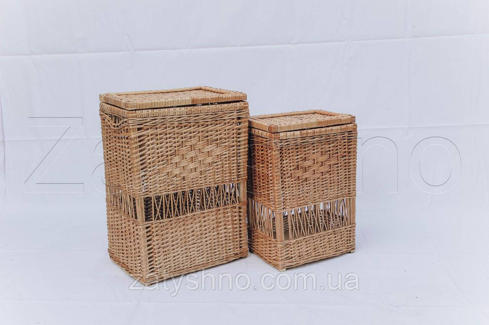 Ящики із ґратами для білизни | кошик плетений для зберігання з лози | Ящик із лози Київ - фото 4