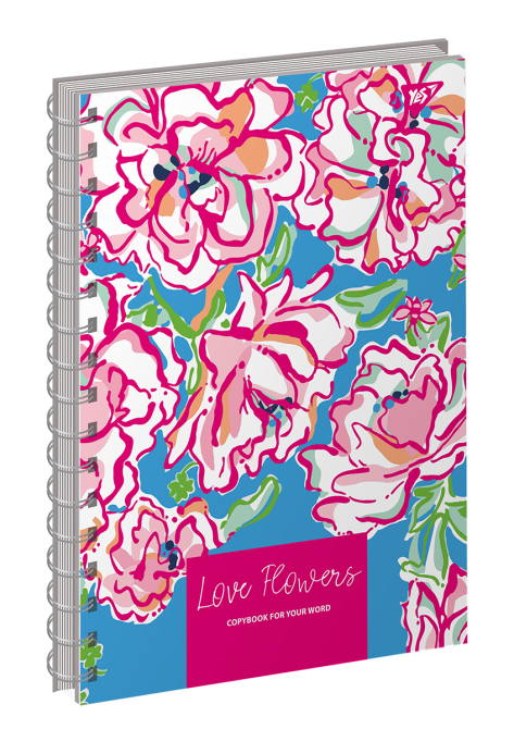 Зошит для записів А4/96 кл. од. спіраль, пантон YES "FLOWERS" крафт білий, шт Київ - фото 1