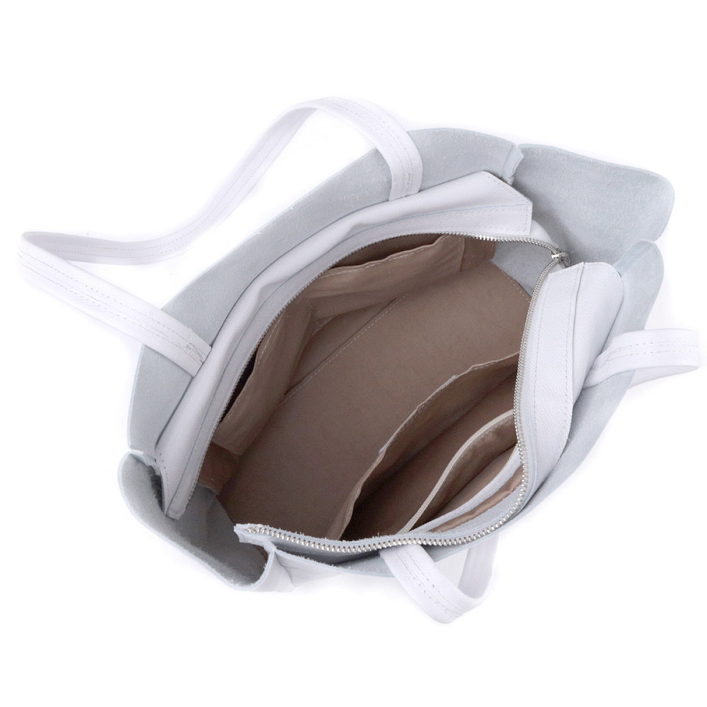 Практична сумка-шоппер із натуральної шкіри Біла (SHVIGEL) Київ - фото 10