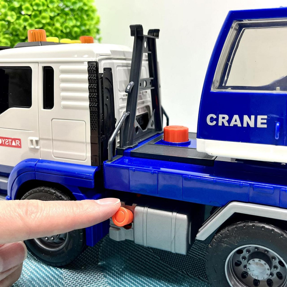 Спецтехніка Автокран інерція звуки підсвічування гумові шини рухомі елементи Синій (666-51T) Чернигов - изображение 10