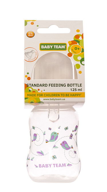 Бутылочка для кормления с талией и силиконовой соской 0+ Baby team 125 мл Белый Кривой Рог - изображение 2