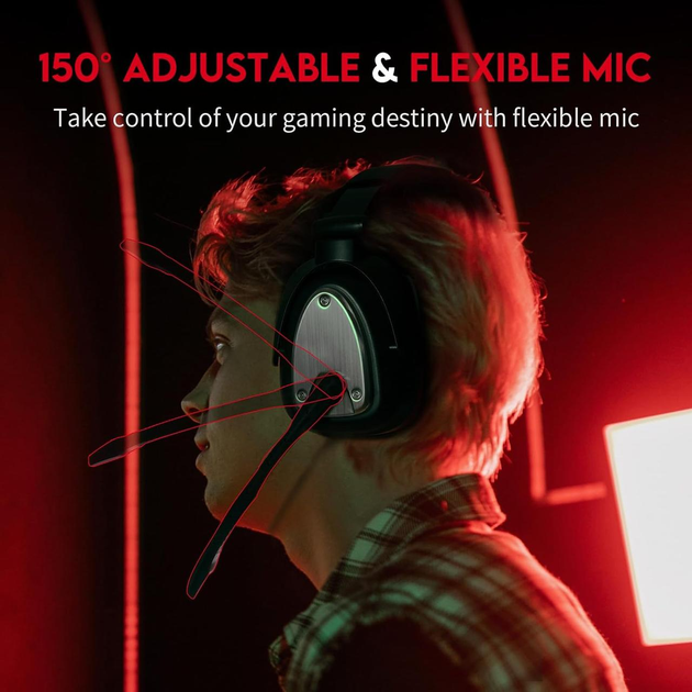 Бездротові ігрові навушники HUHD HW K5 для Xbox One/Series X/S: 2.4ГГц, HI-FI звук, мікрофон з шумозаглушенням Київ - фото 6