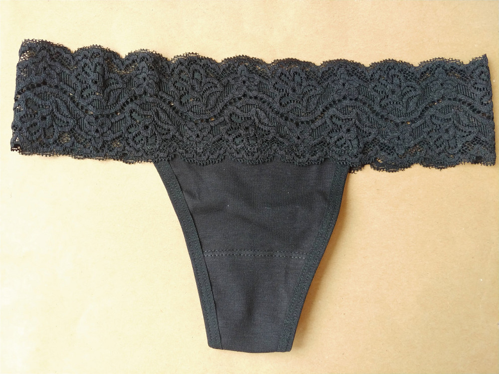 Стринги кружевные хлопок (2шт в уп) Lans 22/030 XL, Черный Киев - изображение 3