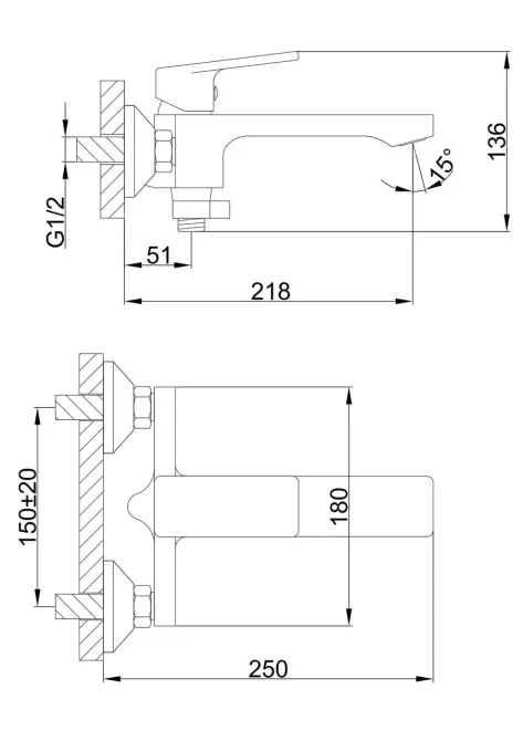 Смеситель для ванны с душевым гарнитуром Frap F3246 хром Киев - изображение 10