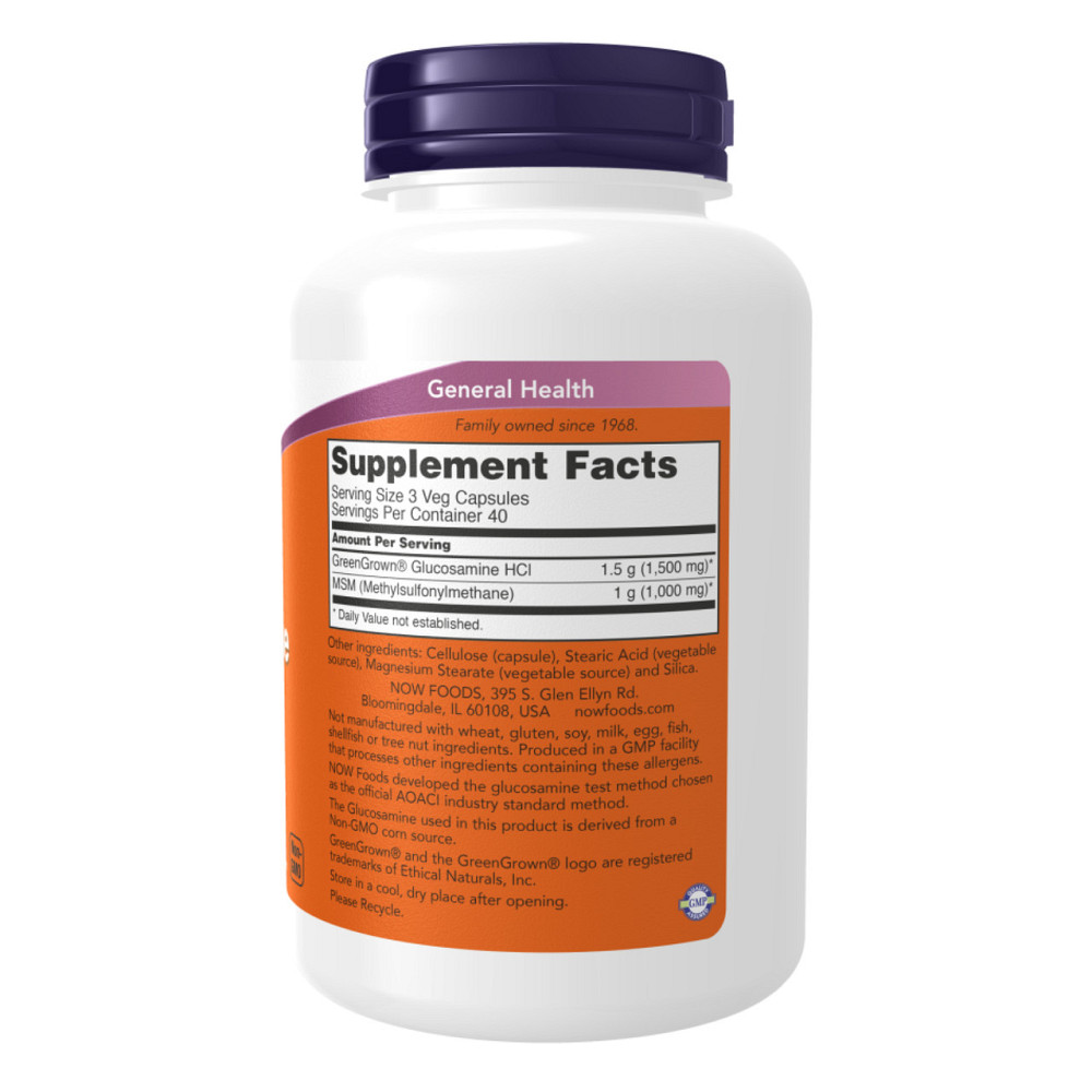 Глюкозамин МСМ Now Veg Glucosamine & MSM 500/500 120 vcaps Киев - изображение 2
