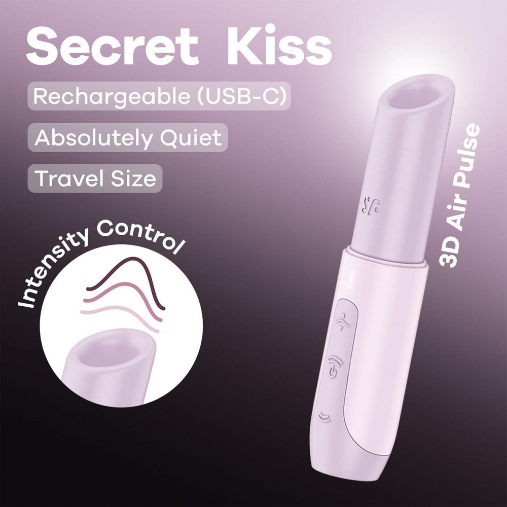 Вакуумний стимулятор Satisfyer Secret Kiss, магнітна технологія 3D Air Pulse, 30 режимів, кришечка Sex Aura Київ - фото 7